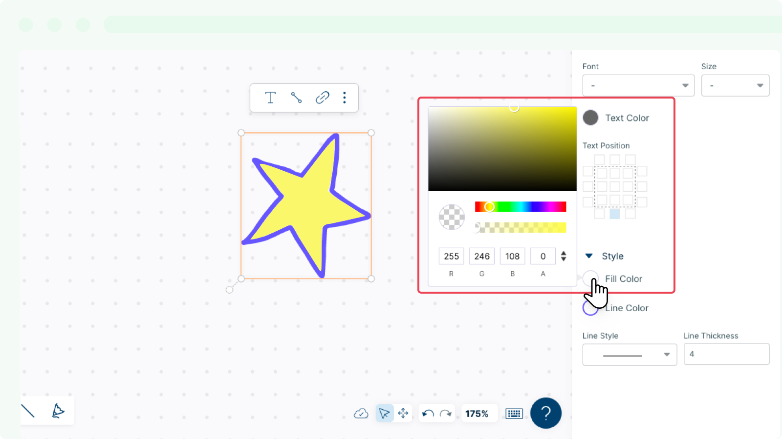 Editing Freehand Tool Color