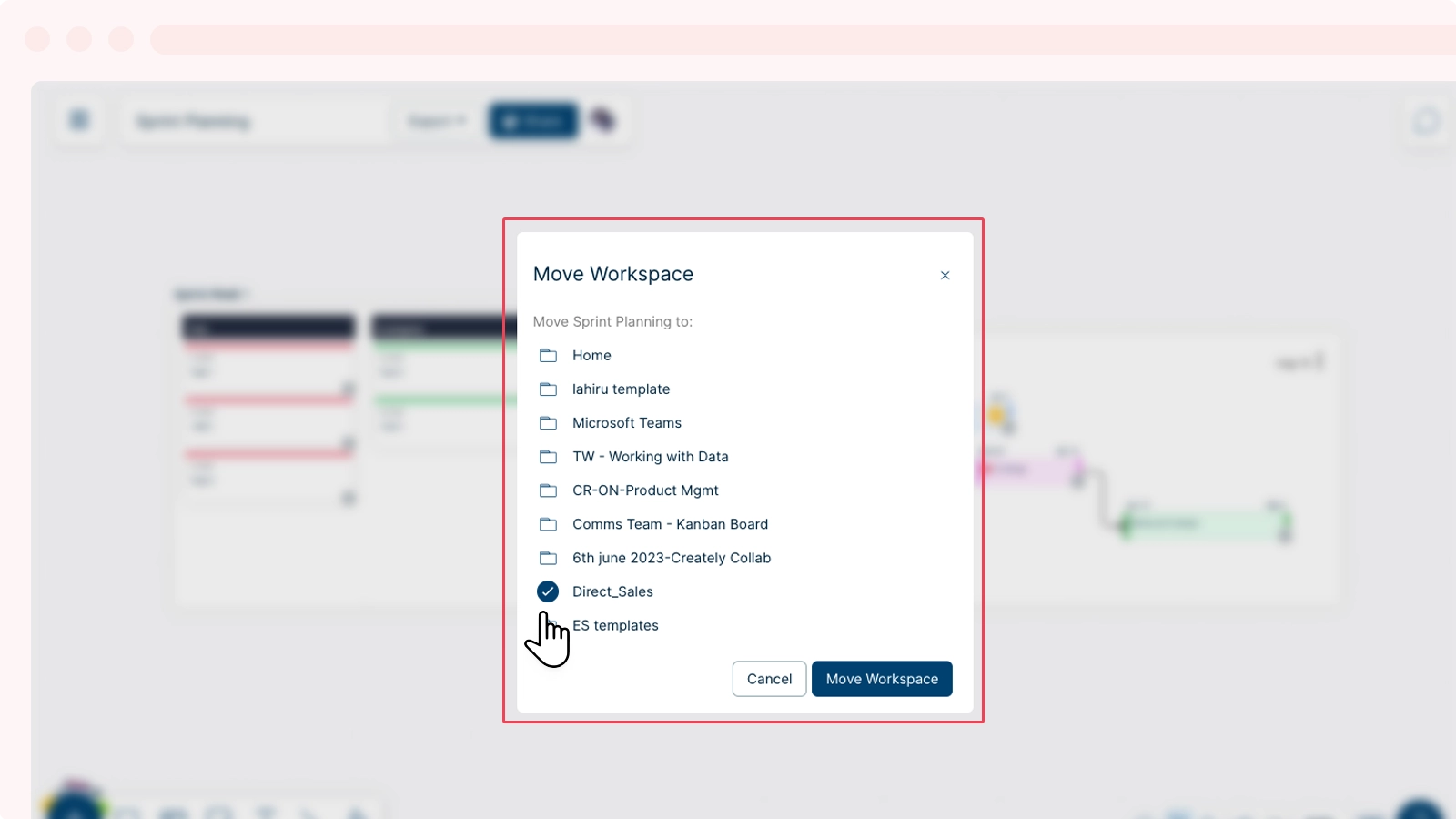 Move Workspaces Between Folders