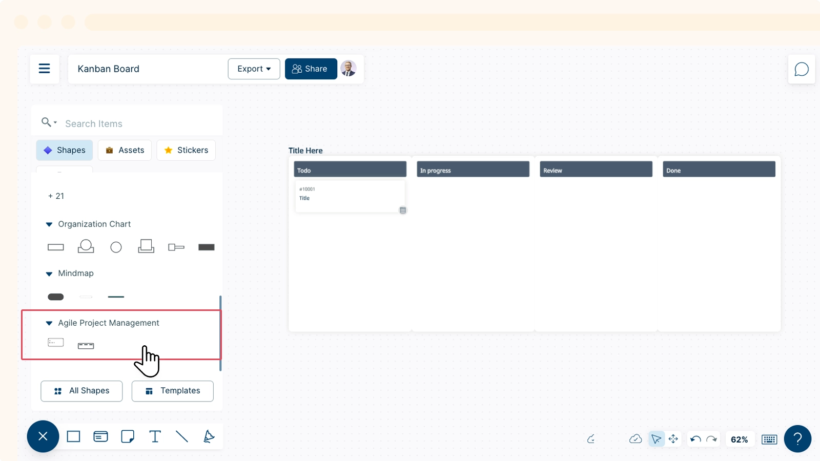 Using Creately's Project Management Shapes