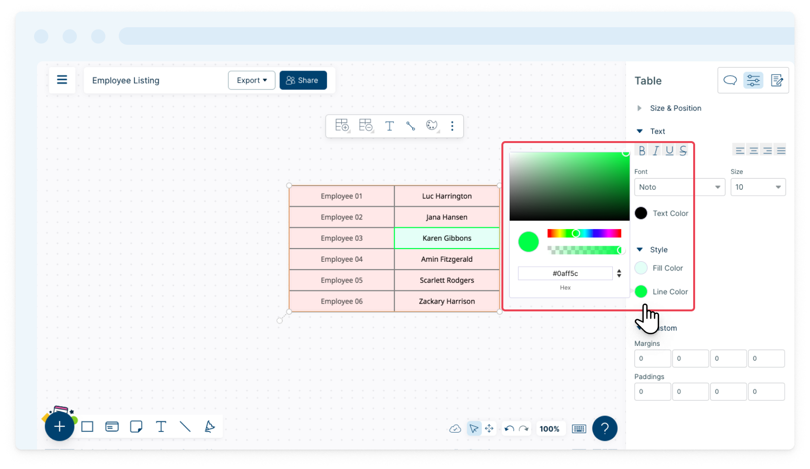 Add Outline Color to Specific Cell